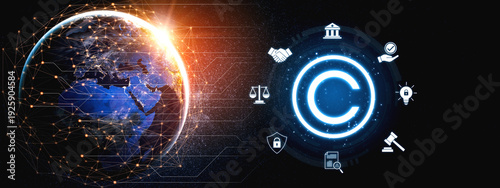 Foto Copyright protection highlights copyright, intellectual property, and legal owne