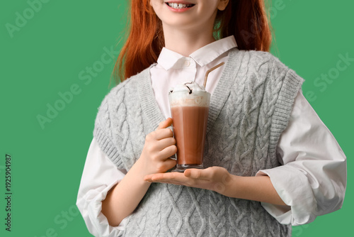 Teenage redhead girl with g...