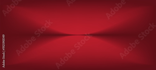 Abstract gradient podium background. Empty red 3D studio background. Clean scene for product presentation mockup template. eps 10