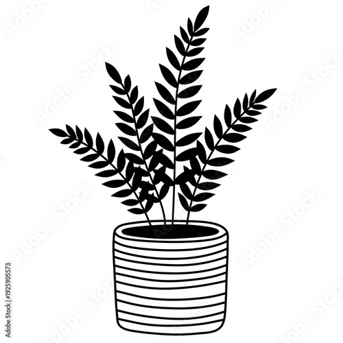 Aesthetic ornamental plant silhouettes