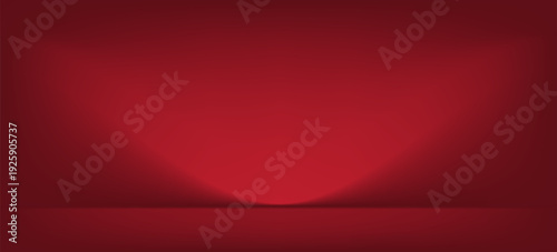 Abstract gradient podium background. Empty red 3D studio background. Clean scene for product presentation mockup template. eps 10