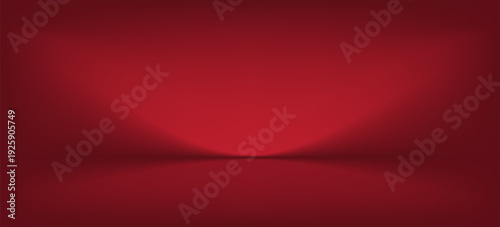 Abstract gradient podium background. Empty red 3D studio background. Clean scene for product presentation mockup template. eps 10