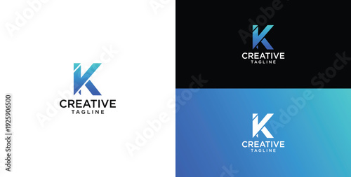 technology logo vector. K initial logo design