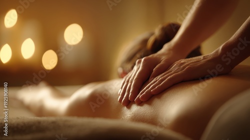 Wallpaper Mural Therapy stress release treatment, health lifestyle. In this image we can see a person lying on the bed receiving massage. We can also see a cloth. On the backside we can a person doing massage. Torontodigital.ca