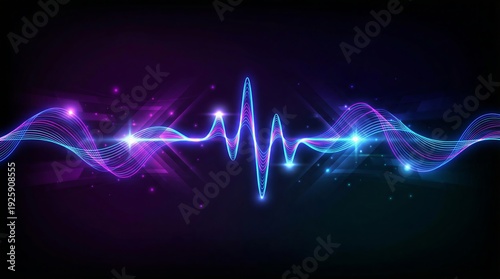 Abstract Representation Of A Heartbeat As A Vibrant Neon Line