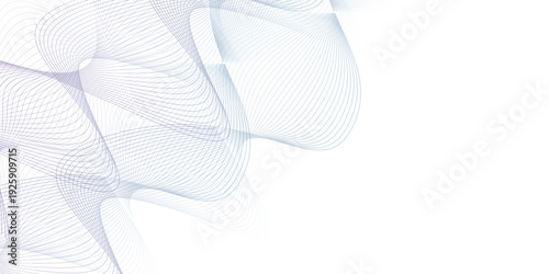 Abstract blue smooth element wavy modern curve lines on transparent background. Digital frequency track equalizer. blue and white abstract technology wavy curve lines background. Vector illustration.