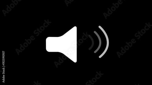 Speaker icon animated on speaker volume animation, soundwave animation visually represents the audio signals in motion 4k video animation.