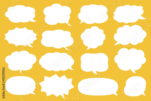 【 ベクター・吹き出し口移動可能 】使いやすい吹き出しの詰め合わせ。