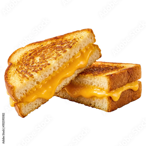Golden Grilled Cheese Sandwiches with Melted Yellow Cheese
