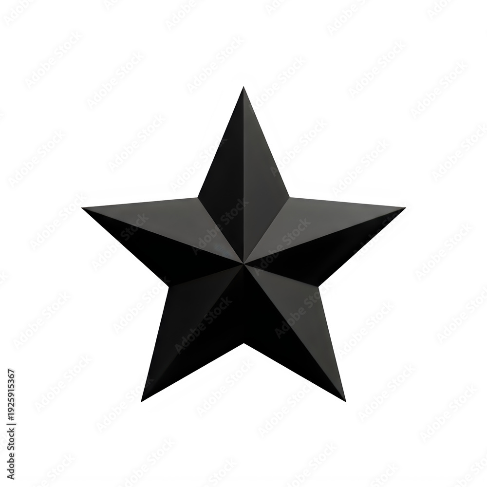 Fototapeta premium Black star shape icon isolated on transparent background