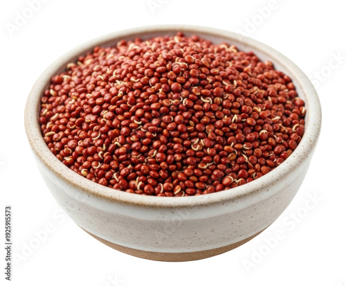 Harvesting red quinoa seeds farm field natural light isolated on transparent background