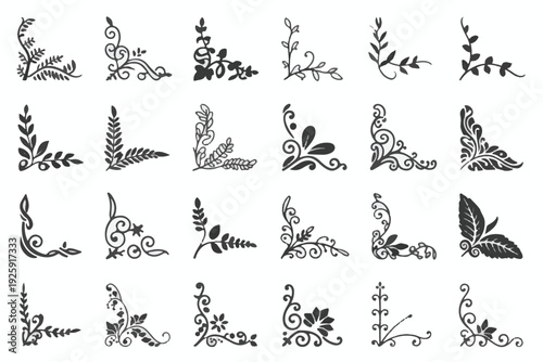 vector set of plants silhouettes