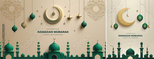 elegant ramadan mubarak background, islamic Ramadhan kareem background design for banner & social media
