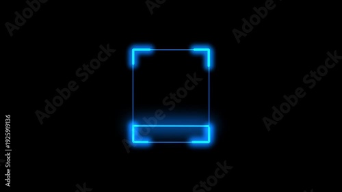 QR Code Scanner Animation on dark screen. Futuristic barcode quick-response code scanning Bar. scan any Documents on a black background
