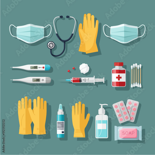 Medical supplies and equipment for healthcare and hygiene.
