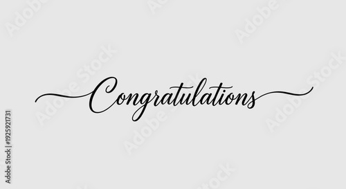 Elegant Congratulations Script Typography Minimal Greeting Card Design