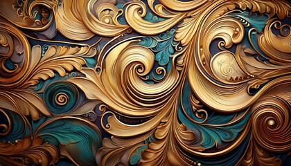 intricate decorative swirl patterns for vintage wall design and art projects