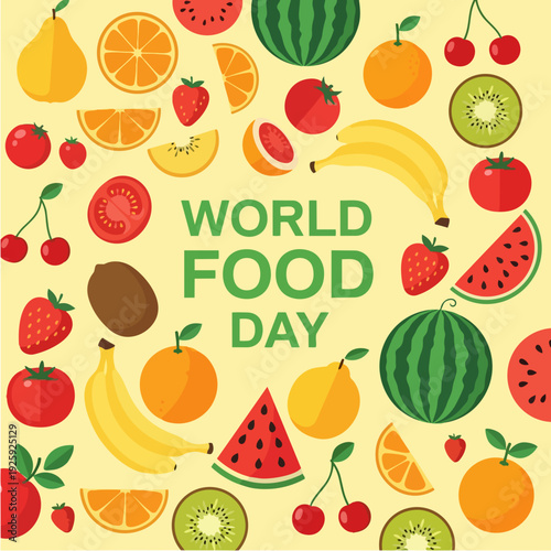 Colorful Assortment of Fresh Fruits and Vegetables Celebrating World Food Day.