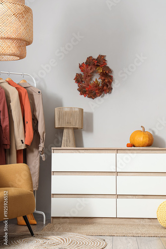 Stylish dressing room with ...