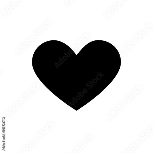 Simple black heart shape icon on a light background