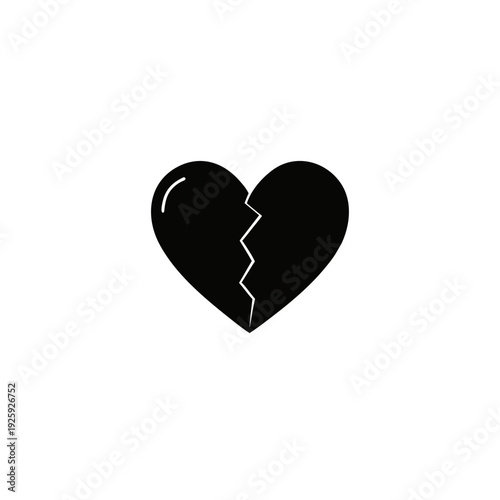 A symbolic representation of a broken heart with a clean, minimalist design.