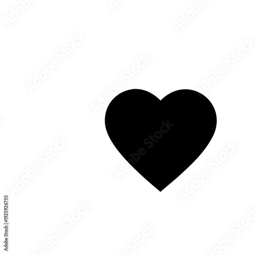 Simple black silhouette of a heart shape on a plain background