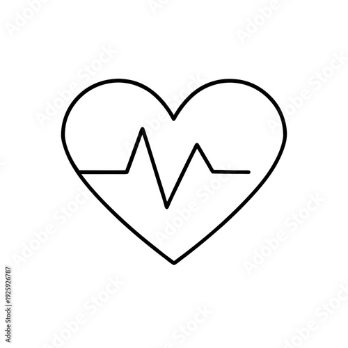 Heart with heartbeat line symbolizing health and medical care