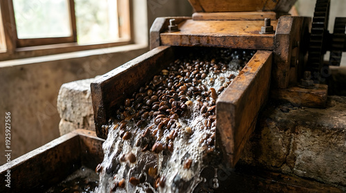 Traditional Wooden Coffee Bean Washing Station Agricultural Equipment