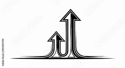Two Upward Pointing Arrows Symbolizing Growth and Progress.