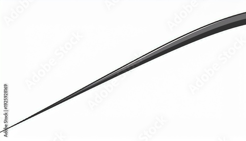 a thin straight black line is isolated on a white background
