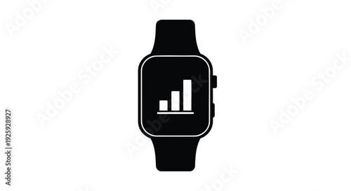 Smartwatch with bar chart icon