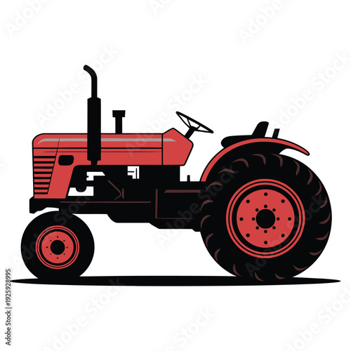 old red tractor