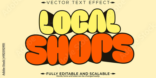 Retro sticker text effect, editable 70s and 80s text style