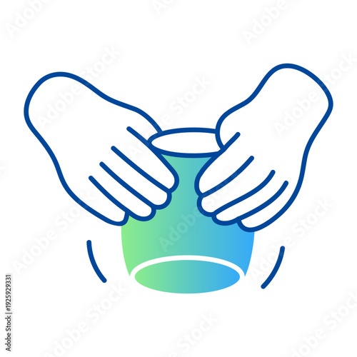 A sketchy style icon depicting pottery