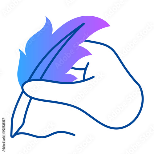 A doodle style icon showing quill writing