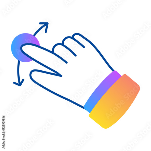 Hand drawn style icon showing finger swipe