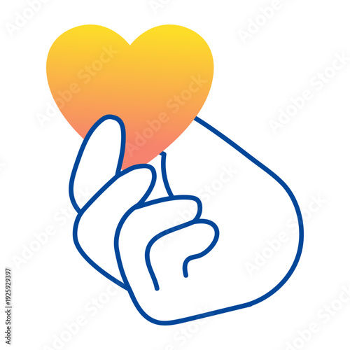 A drawing style icon representing heart reaction