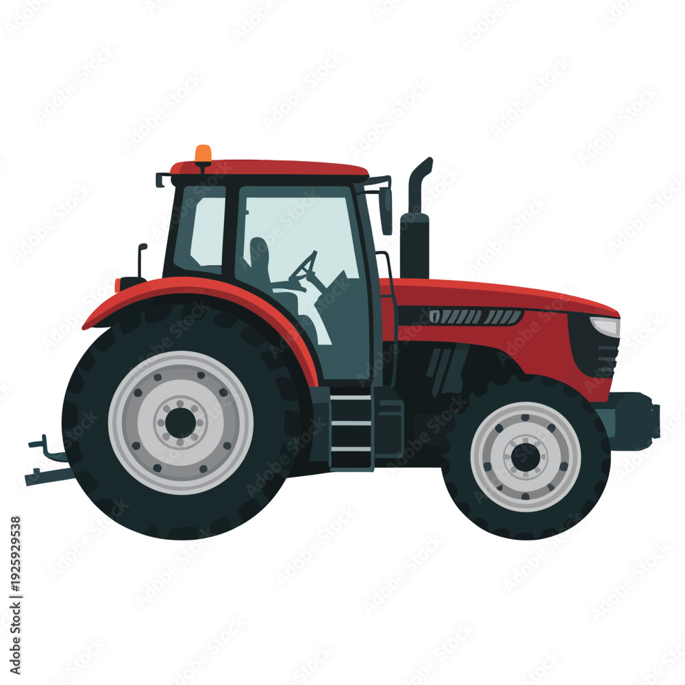 Obraz premium red tractor isolated on white