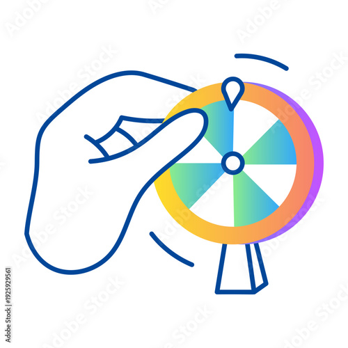 A doodle style icon showing spin wheel