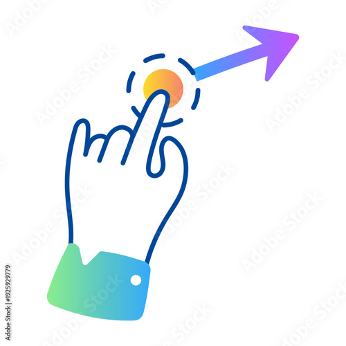 A doodle style icon showing flick