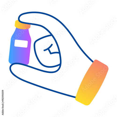 Hand drawn style icon representing vaccine