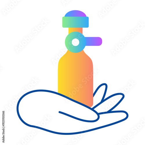 A drawing style icon depicting oxygen cylinder