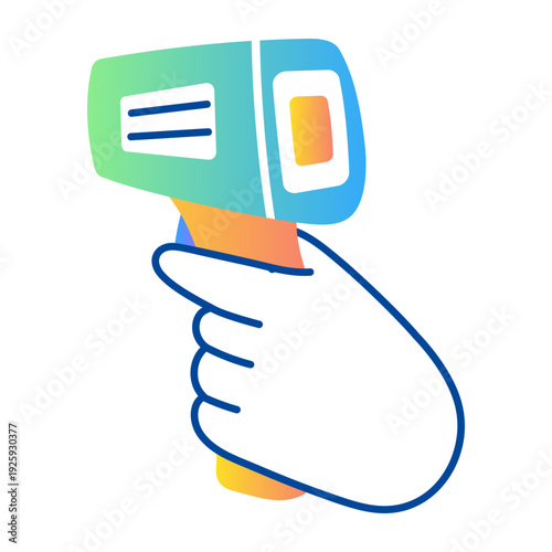 A sketchy style icon showing infrared thermometer