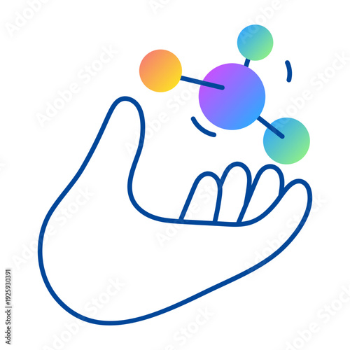 A doodle style icon representing molecules