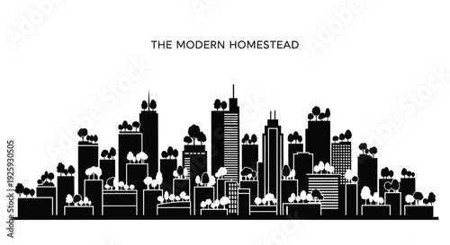 Modern city skyline vector illustration