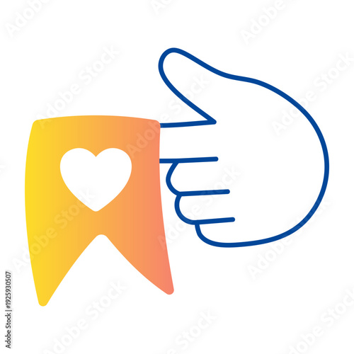 Hand drawn style icon of a reaction tag