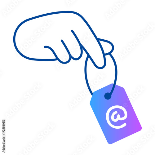 Doodle style icon depicting a tag