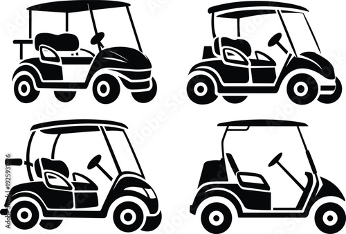 Flat vector silhouettes of construction vehicles excavators cranes dump trucks trailers machinery