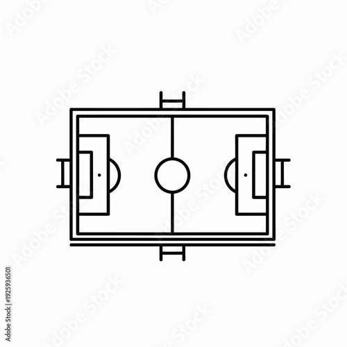 A soccer field outline, the perfect space for match