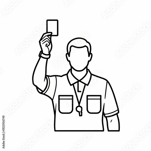 Referee holding up a card during a match, enforcing the rules